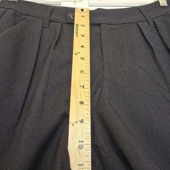 H&M DIVIDED Dress Pants Black Wide Leg Pleated Women's 4 Relaxed Casual Mid Rise - Picture 10 of 13